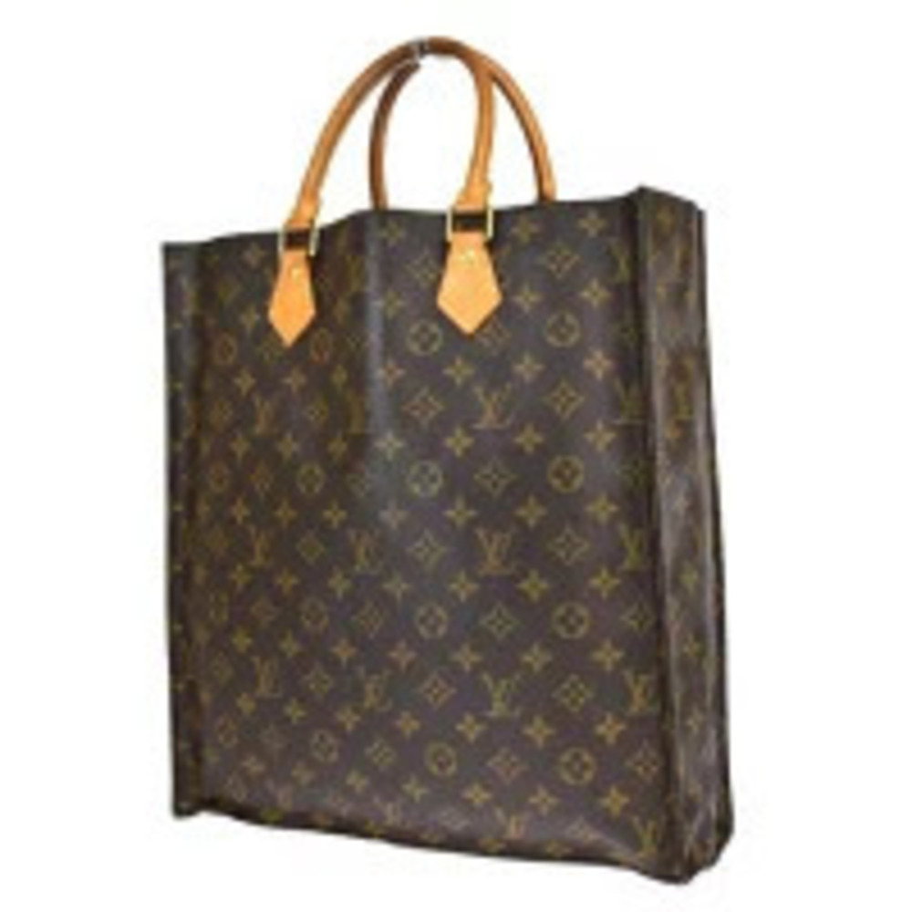 Louis Vuitton Sac Plat Handbag Monogram Leather